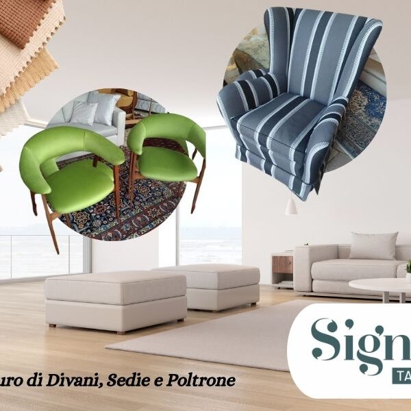 Tappezzeria specializzata in rifacimento poltrone e divani salotto a Bergamo da Signorelli 2001