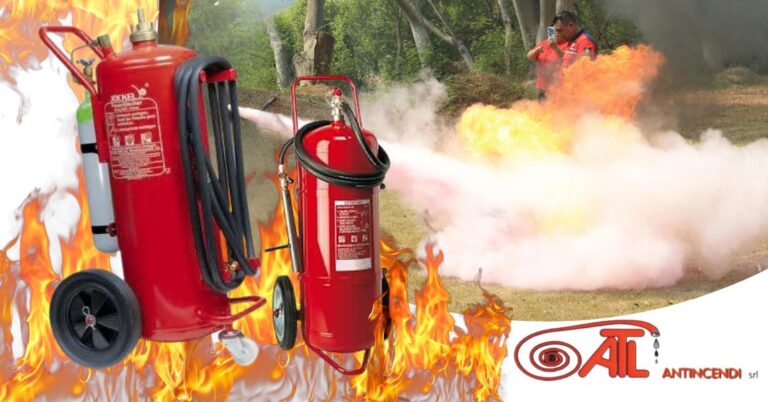 Vendita estintori carrellati a polvere da 30 kg a 100 kg a Bergamo da ATL Antincendi